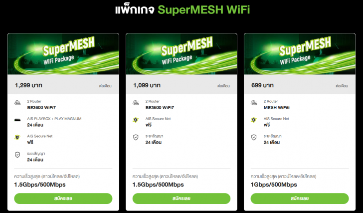 แพ็กเกจ AIS SuperMESH Wi-Fi บ้านสัญญาณแรง