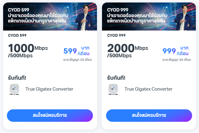 แพ็กเกจ True Gigatex PRO CYOD